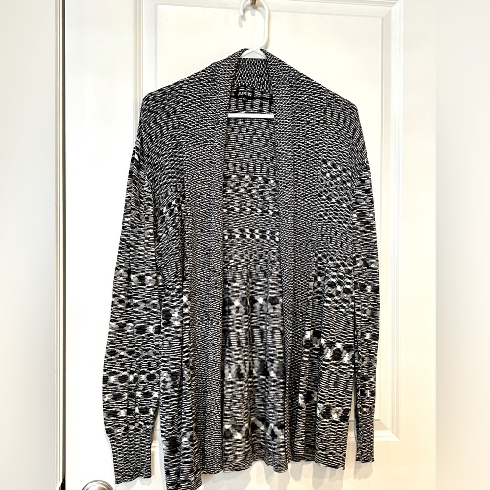 Apt 9 Black and White Open Cardigan XL